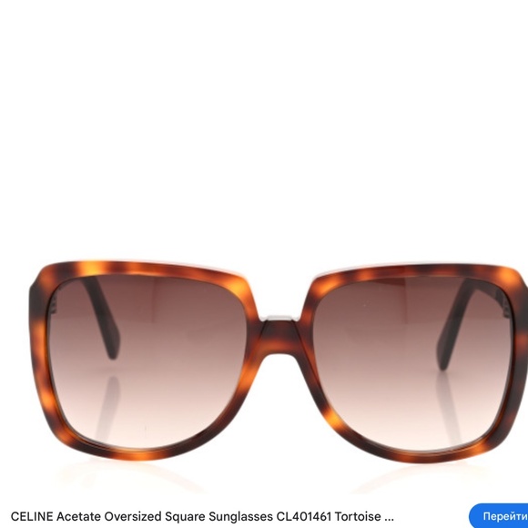 CELINE 61mm Gradient Square Sunglasses In Blonde Havana/ Gradient Roviex - Picture 2 of 6